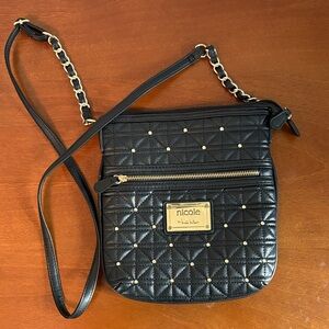 Crossbody Bag in Black with Gold Hardware